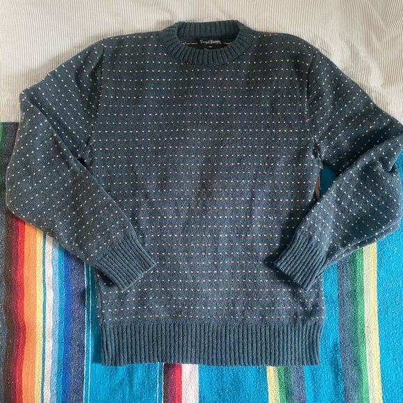 Vintage wool sweater birdseye print medium - Picture 3 of 4
